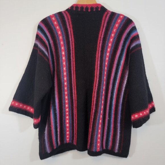 The Sweater Venture Hand-knit In‎ Bolivia 100% Alpaca Sweater Colorful Sz Medium - Picture 3 of 6